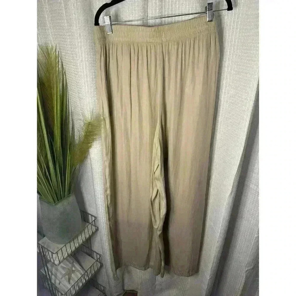 NEW Boston Proper Women’s Large Wide Leg Flowy High Rise Beige Ankle Pants NWT - Picture 5 of 11